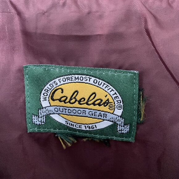 Cabelas Jacket Mens XL Wine V-Neck Lined Pullover Pockets Outdoor Microfiber - Picture 2 of 6